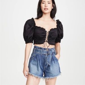 Free people see you sometime cut offs in Indio blue shorts SMALL NWT